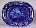 Blue and White Transfer Decorated Staffordshire Platter