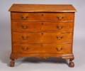 Chippendale Birch Carved Serpentine Chest of Drawers