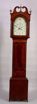 Federal Mahogany and Mahogany Veneer Tall Case Clock