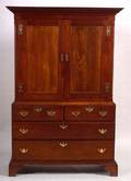 Chippendale Walnut Carved Linen Press