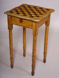 Fancy Painted OneDrawer Stand with Checkerboard Top