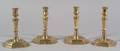Four OctagonalBase Brass Candlesticks