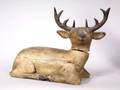 Carved and Painted Pine Folk Art Deer