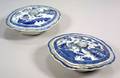 Pair of Blue and White Covered Canton Porcelain Vegetable Dishes