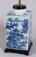 Square Canton Porcelain Jar Table Lamp