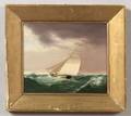 American School 19th Century Seascape with a Sloop Heading Out of Stormy Weather