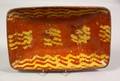 Slip Decorated Redware Pottery Loaf Dish