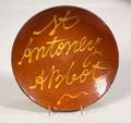 St Antoney Abbot Slip Decorated Redware Plate