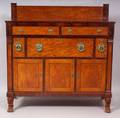 Classical Cherry Mahogany and Birdseye Maple Veneer Sideboard