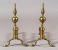 Brass and Iron Steepletop Andirons