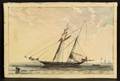 Attributed to Henry Schreiner Stellwagen American d 1866 Man of War Schooner