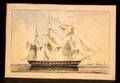 Attributed to Henry Schreiner Stellwagen American d 1866 Large Frigate at Anchor