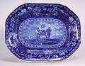 Historical Arms of Delaware Blue Transferware Staffordshire Pottery Platter
