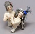 Two Dressel and Kister Porcelain Nude Half Dolls