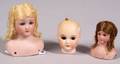 Three Small German Bisque Doll Heads