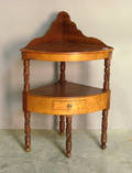 Federal mahogany and maple corner washstand