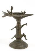 Ornate Indian or Persian Bronze Oil Lamp