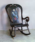 Painted balloon back rocking chair