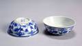 Pair of Blue and White Decorated Cups