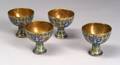 Four Cloisonn Stem Cups