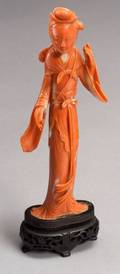 Carved Coral Figure of a Woman