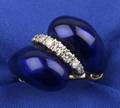 18kt Gold Blue Enamel and Diamond Ring