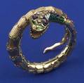 14kt Gold and Gemset Snake Bracelet