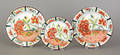 Three Gaudy Dutch oyster plates 19th c