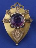 Victorian Gemset Locket Brooch