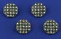 Four Antique Diamond and Emerald Buttons