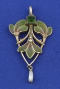 Art Nouveau Enamel and Gemset Pendant