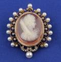 Victorian Gemset Sardonyx Cameo Brooch
