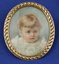 18kt Gold Miniature Portrait Pendant Brooch