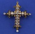 Antique Diamond Cross Brooch