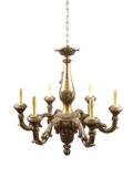 Italian Carved Giltwood 6 Light Chandelier