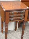 Classical Mahogany Dropleaf ThreeDrawer Work Table