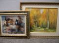 Lot of Two Modern Framed Oil European Views
