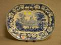 English Staffordshire Blue and White Sweetheart Abbey Transfer Decorated Platter