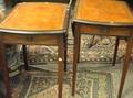 Pair of Barnard  Simonds Co Regencystyle Mahogany Leather Inset Dropleaf End Tables