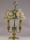 Pairpoint ReversePainted Glass and Brass Table Lamp