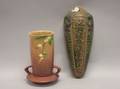 Roseville Pottery Florentine Wall Pocket and Snowberry Vase