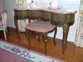 Louis XV Style Pink Marbletop Ormolu Mounted Parquetry Kidneyshaped Dressing Table