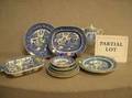 Fortyfour Pieces of English Blue Willow Pattern Tableware