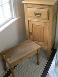 Provincial Pine Commode Stand and Stool