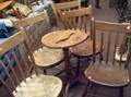 Set of Five Thumbback Arrowback Side Chairs and a Queen Anne Maple Candlestand