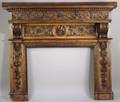 Italian Renaissance Revival Style Carved Walnut Fireplace Surround
