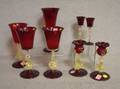 Eight Venetian Red Glass GobletsCordials