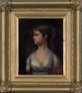 American oil on canvas portrait of a woman 19th c