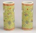 Pair of Chinese Porcelain Cylindrical Hat Stands