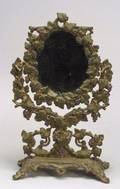 Painted Victorian Cast Iron Grapevine Pattern Table Mirror